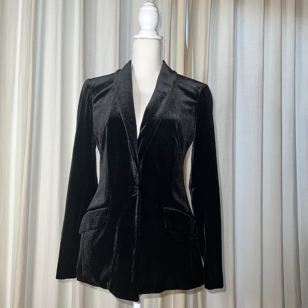 I.N.C. Black Velvet Jacket/Blazer, Size Small